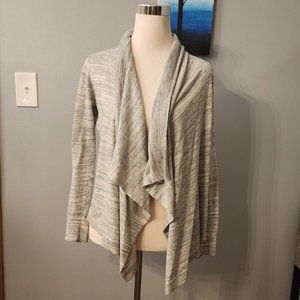 Ann Taylor LOFT Women's Gray Open Front Cardigan Cotton Blend Small